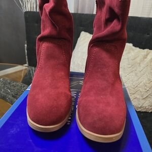 White Mountain Behari Suede Leather Slouchy Ankle Booties Size 10 (New)